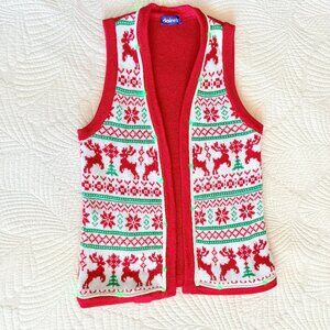 Claire's Light Up Nordic Style Fair Isle Ugly Christmas Sweater Vest OS